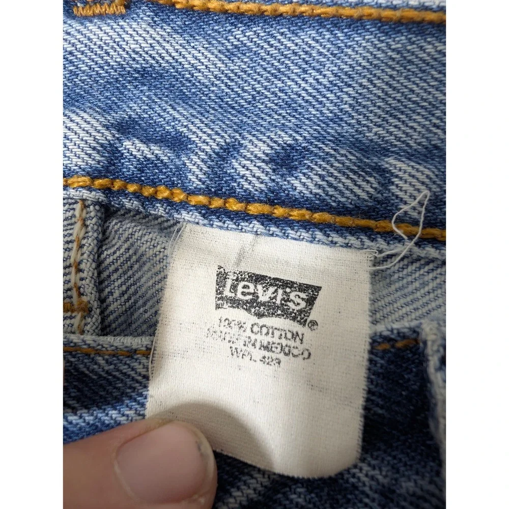 Levi's 501xx Jeans Mens 36/36 (33x27.5) Light Blue Straight Button Fly Raw‎ Hem